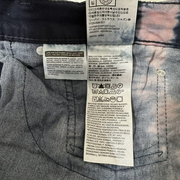 Levi's 511 Men's Tie Dye Cut Off Denim Shorts Size 40 Blue Pink Fray Hem EUC - Picture 10 of 10